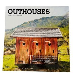 Brown Trout Outhouses 2025 12 x 12 Wall Calendar 16 month NEW